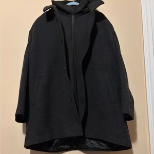 Men Calvin Klein Herringbone Zale Overcoat Size 52R